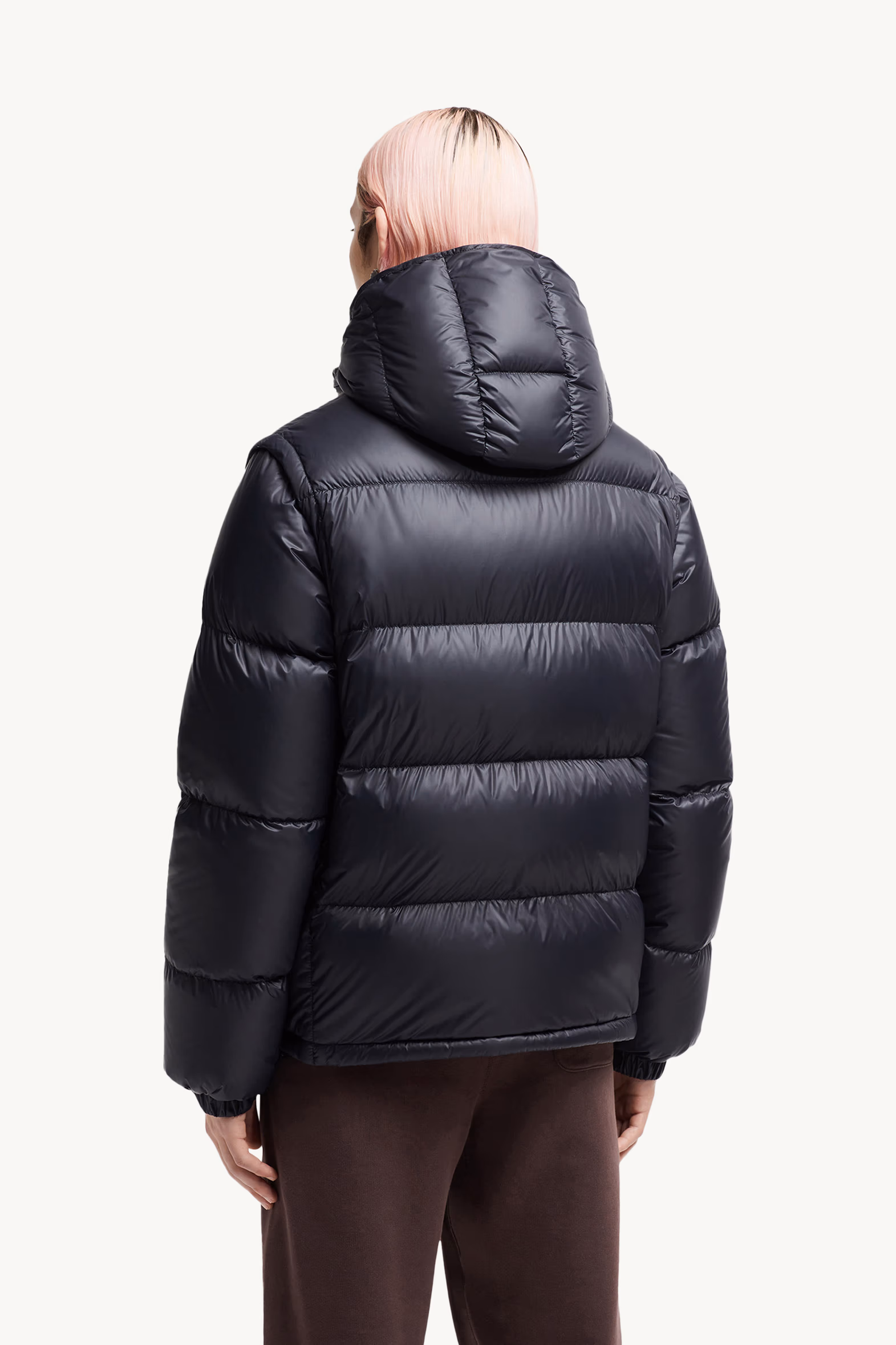 Cyclone 2-in-1 Hooded Short Down Jacket Men Dark Blue Moncler 5